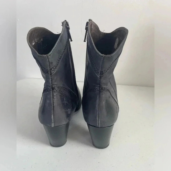 Sesto Meucci Sleek Western Zip Style Charcoal Weave Granny Ankle boots Booties 6 - Picture 4 of 12